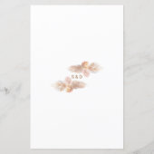 Aquarelle Anthurium Pampas Grass Mariage Menu (Dos)