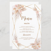 Aquarelle Anthurium Pampas Grass Mariage Menu (Devant / Derrière)