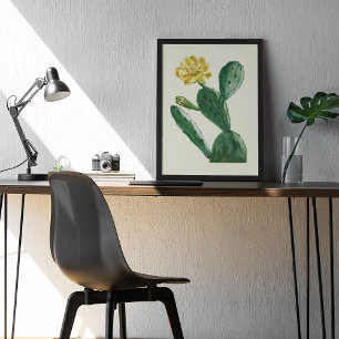 Aquarelle Antique Botanique Cactus Imprimer Poster