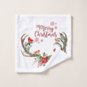 Aquarelle Antler Reindeer Noël cardinal (Gant de toilette)