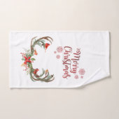 Aquarelle Antler Reindeer Noël cardinal (Serviette à main)