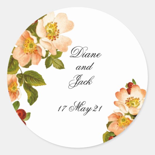 Aquarelle Apple Blossom Stems Stickers Mariage (Devant)