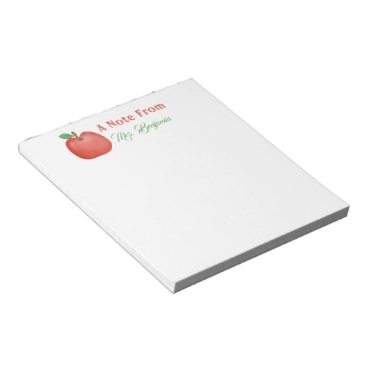 Aquarelle Apple Note du Bloc-notes de l'enseignant (Incliné)