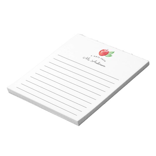 Aquarelle Apple Note du Bloc-notes lié à l'enseign (Tourné)