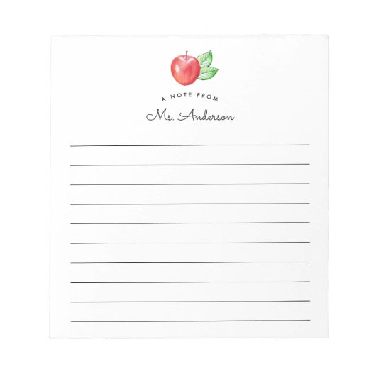 Aquarelle Apple Note du Bloc-notes lié à l'enseign (Devant)