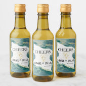 Aquarelle Aqua Mariage Vins Étiquettes (Bouteilles)