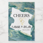 Aquarelle Aqua Mariage Vins Étiquettes (Étiquettes simples)