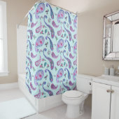 Aquarelle Aqua Paisley Lavender rideau de douche (En situation)