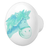 Aquarelle aqua pony / cheval bouton (Droite)