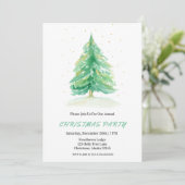 Aquarelle Arbre de Noël avec Invitation de neige d (Debout devant)