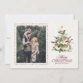 Aquarelle Arbre de Noël Carte photo de vacances (Devant)