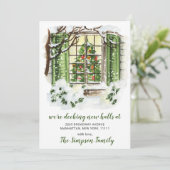 Aquarelle Arbre de Noël Faire-part mobile (Debout devant)