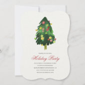 Aquarelle Arbre de Noël Fête Invitation (Devant)