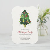 Aquarelle Arbre de Noël Fête Invitation (Debout devant)