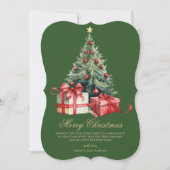 Aquarelle Arbre de Noël non photo Carte de Noël (Devant)