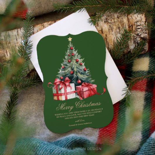 Aquarelle Arbre de Noël non photo Carte de Noël