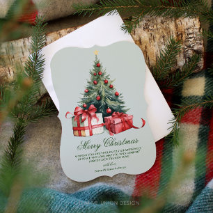 Aquarelle Arbre de Noël non photo Carte de Noël