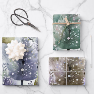 Aquarelle Arbre de Noël Papier 3 Couleur Pack