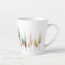 Aquarelle Arbre Ligne Petite Mug Latte