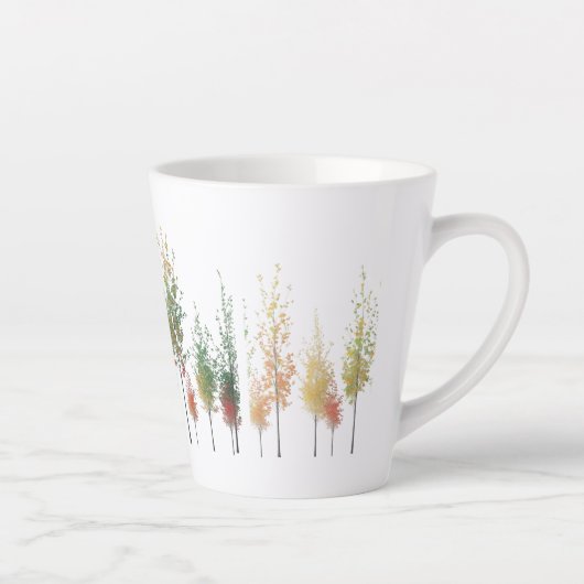 Aquarelle Arbre Ligne Petite Mug Latte (Droite)