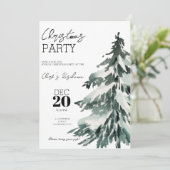 Aquarelle Arbre Noël Fête Invitation (Debout devant)