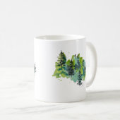 Aquarelle Arbres À feuillage persistant Mug (Devant droit)