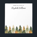 Aquarelle Arbres à pin d'automne Bloc-notes person<br><div class="desc">Aquarelle colorée pins d'automne bloc-notes personnalisé</div>