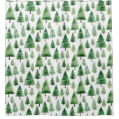 Aquarelle Arbres Pays Douche Rideau (Devant)