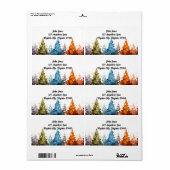 Aquarelle Arbres Retourner l'adresse Étiquette (Feuille entière)