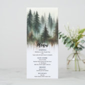 Aquarelle Arbres Rustique Wilderness Menu Mariage (Debout devant)
