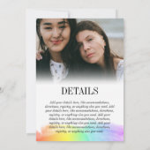 Aquarelle arc-en-ciel 2 en 1 Faire-part de mariage (Dos)