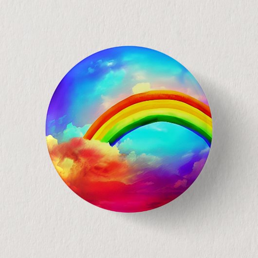 Aquarelle Arc-en-ciel 3 cm Badge Rond (Devant)