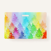 Aquarelle arc-en-ciel Arbres Pronouns Badge (Dos)