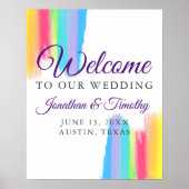 Aquarelle arc-en-ciel Bienvenue à notre affiche Ma (Devant)