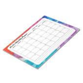 Aquarelle arc-en-ciel Bloc-notes Calendrier mensue (Incliné)