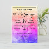 Aquarelle arc-en-ciel - Faire-part de mariage (Debout devant)