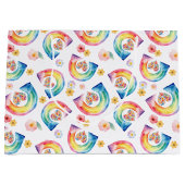 Aquarelle Arc-en-ciel Floral Heart Sac cadeau (Devant)