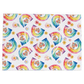 Aquarelle Arc-en-ciel Floral Heart Sac cadeau (Dos)