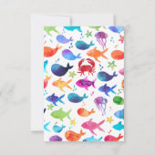 Aquarelle arc-en-ciel Poisson sous le Merci marin (Dos)