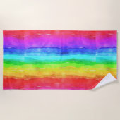Aquarelle arc-en-ciel rayures Design Serviette de (Devant)