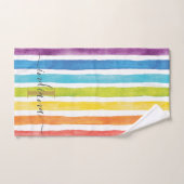 Aquarelle arc-en-ciel Rayures monographiques Perso (Serviette à main)