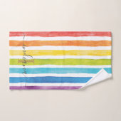 Aquarelle arc-en-ciel Rayures monographiques Perso (Serviette à main)