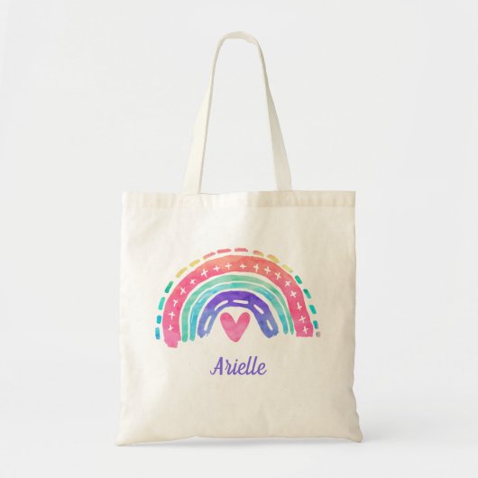 Aquarelle arc-en-ciel Sac fourre-tout personnalisé (Devant)