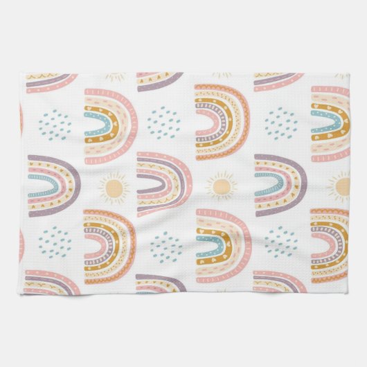 Aquarelle arc-en-ciel Serviette à main (Horizontal)