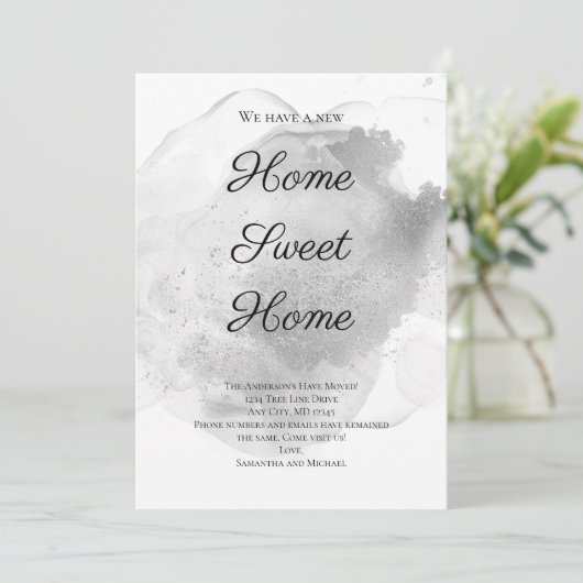 Aquarelle argentée Laver Faire-part de déplacement (Debout devant)