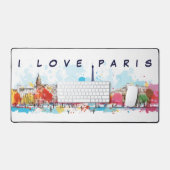 Aquarelle Art I love Paris Tour Eiffel (Clavier et souris)