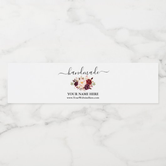 Aquarelle artisanale Floral Wraparound Étiquette (Étiquettes simples)