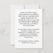 Aquarelle artisanale minimaliste Invitation funéra (Dos)