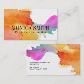 Aquarelle artiste Carte de visite de look peint à (Devant / Derrière)