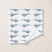 Aquarelle artistique Baleine bleue (Gant de toilette)